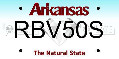 RBV50S Arkansas License Plate