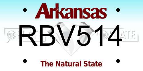 RBV514 Arkansas License Plate