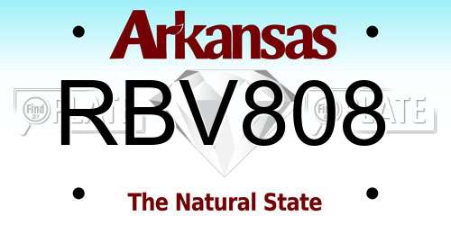 RBV808 Arkansas License Plate