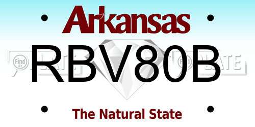 RBV80B Arkansas License Plate