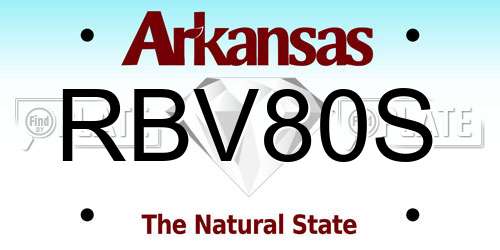 RBV80S Arkansas License Plate