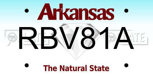 RBV81A Arkansas License Plate