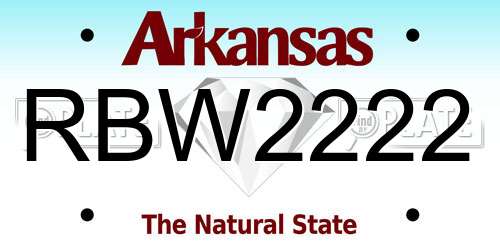 RBW2222 Arkansas License Plate
