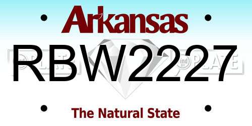 RBW2227 Arkansas License Plate