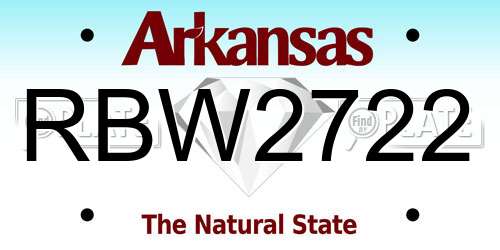 RBW2722 Arkansas License Plate