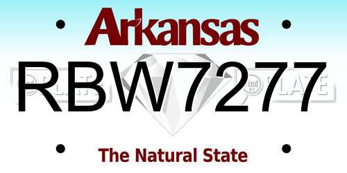 RBW7277 Arkansas License Plate