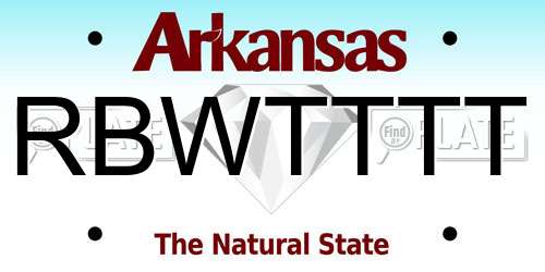 RBWTTTT Arkansas License Plate