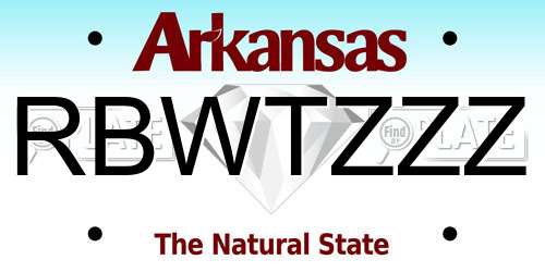 RBWTZZZ Arkansas License Plate