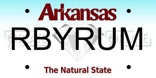 RBYRUM Arkansas License Plate