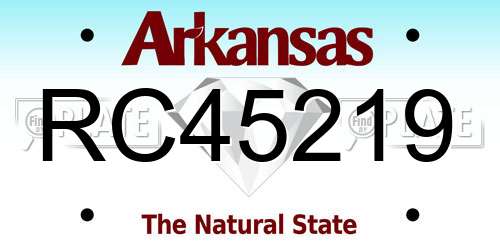 RC45219 Arkansas License Plate