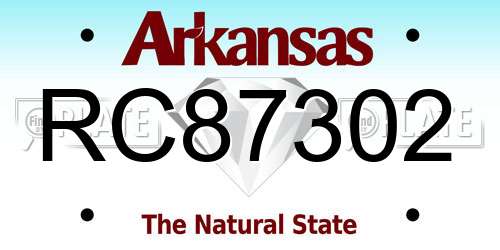 RC87302 Arkansas License Plate