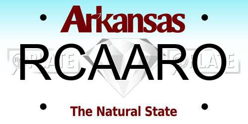 RCAARO Arkansas License Plate