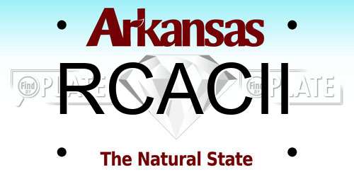 RCACII Arkansas License Plate