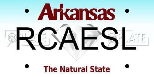RCAESL Arkansas License Plate