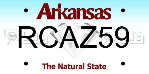 RCAZ59 Arkansas License Plate