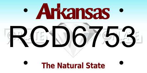RCD6753 Arkansas License Plate