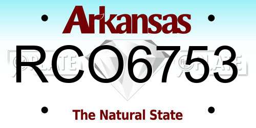 RCO6753 Arkansas License Plate
