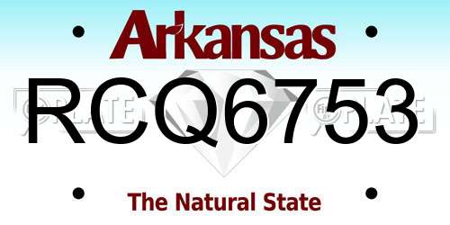 RCQ6753 Arkansas License Plate