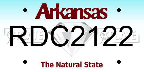 RDC2122 Arkansas License Plate