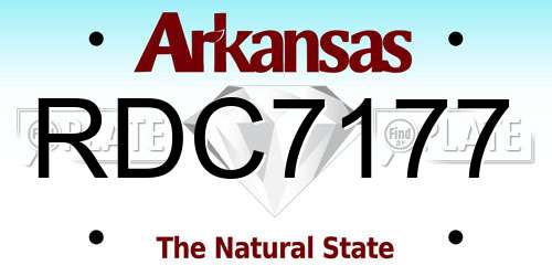 RDC7177 Arkansas License Plate