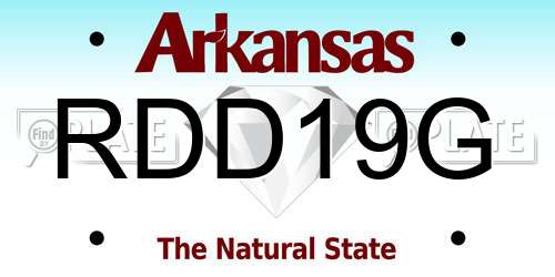 RDD19G Arkansas License Plate