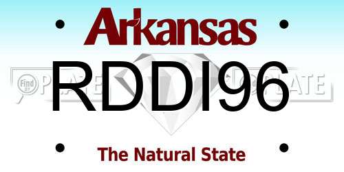 RDDI96 Arkansas License Plate