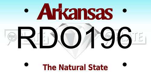 RDO196 Arkansas License Plate