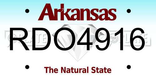 RDO4916 Arkansas License Plate