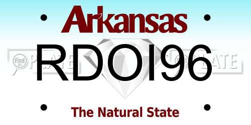 RDOI96 Arkansas License Plate