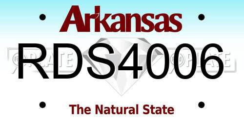 RDS4006 Arkansas License Plate