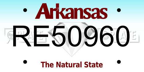 RE50960 Arkansas License Plate