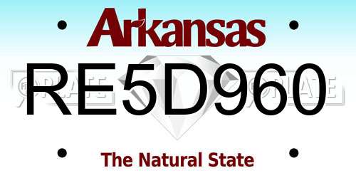 RE5D960 Arkansas License Plate