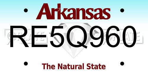 RE5Q960 Arkansas License Plate