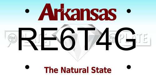 RE6T4G Arkansas License Plate