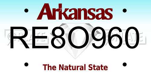 RE8O960 Arkansas License Plate