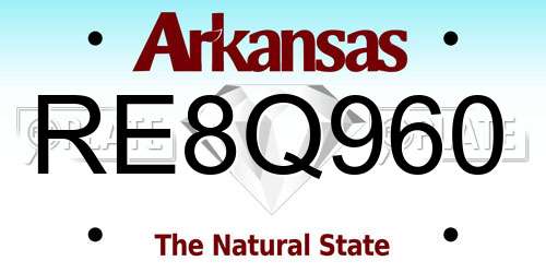 RE8Q960 Arkansas License Plate