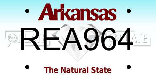 REA964 Arkansas License Plate