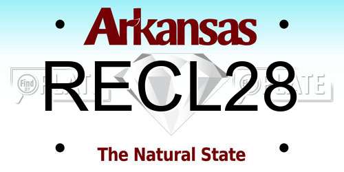 RECL28 Arkansas License Plate