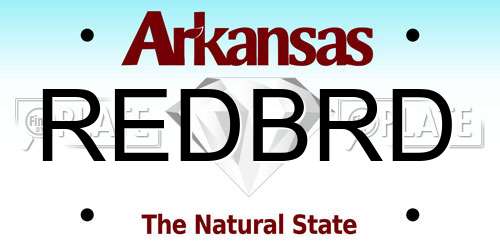 REDBRD Arkansas License Plate