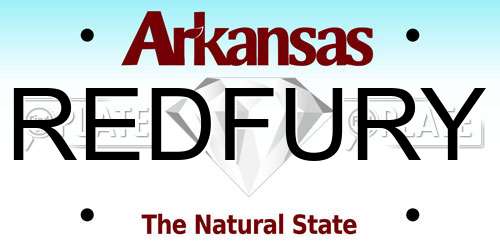 REDFURY Arkansas License Plate