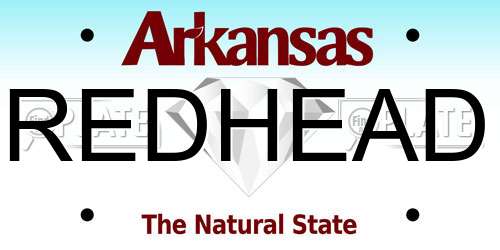 REDHEAD Arkansas License Plate