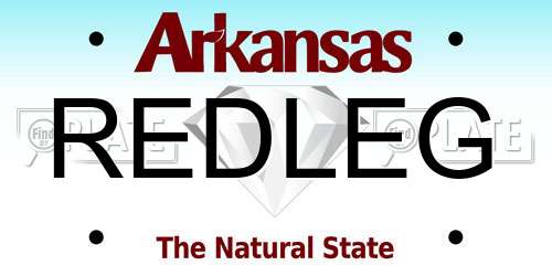 REDLEG Arkansas License Plate