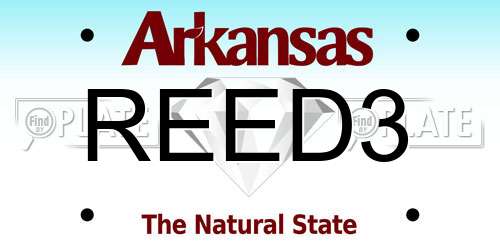 REED3 Arkansas License Plate
