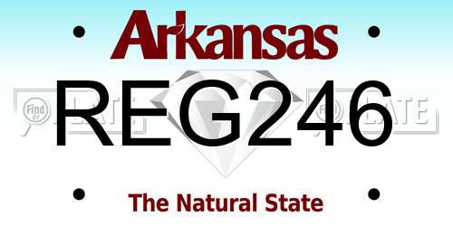 REG246 Arkansas License Plate