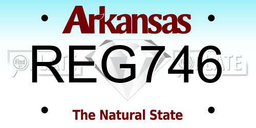 REG746 Arkansas License Plate