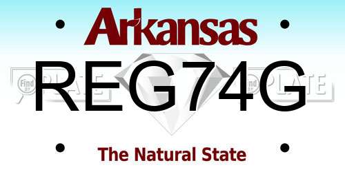 REG74G Arkansas License Plate