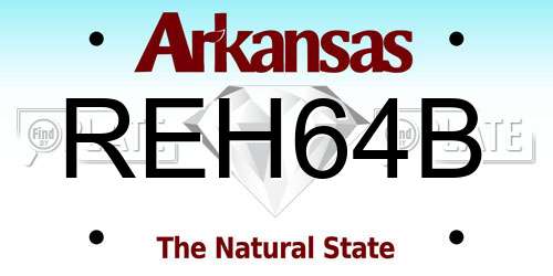 REH64B Arkansas License Plate