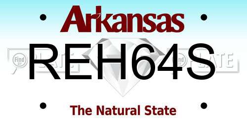 REH64S Arkansas License Plate