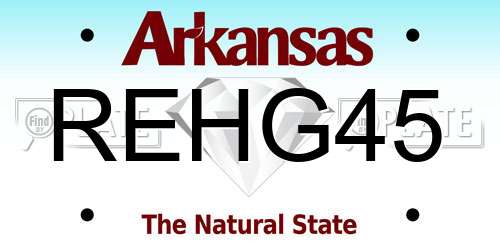 REHG45 Arkansas License Plate