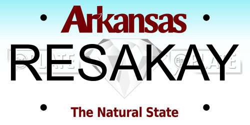 RESAKAY Arkansas License Plate